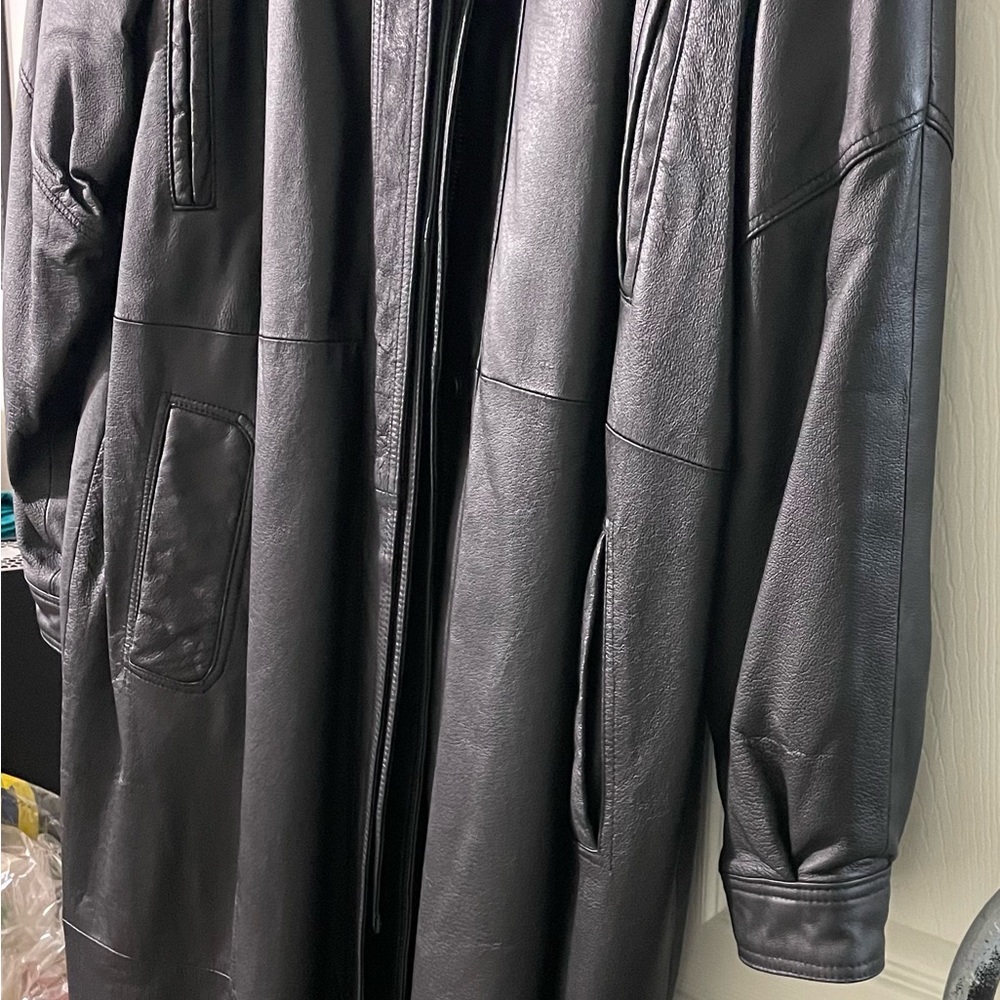 Franklin Allen Long Leather Coat